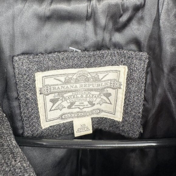 Banana Republic Women's Gray Pea Coat Toggle Buttons Size XS‎ Wool Blend - Picture 4 of 9